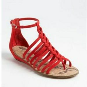 Sam Edelman Suede Gladiator Dakota Red size 10